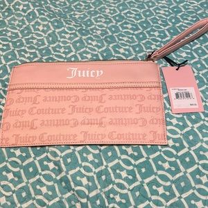 Juicy Couture Women's Pink Macaroon Shout It Out Logo Wristlet